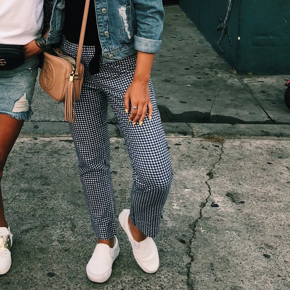 Brandy Melville Checkered Gangnam Print Pants